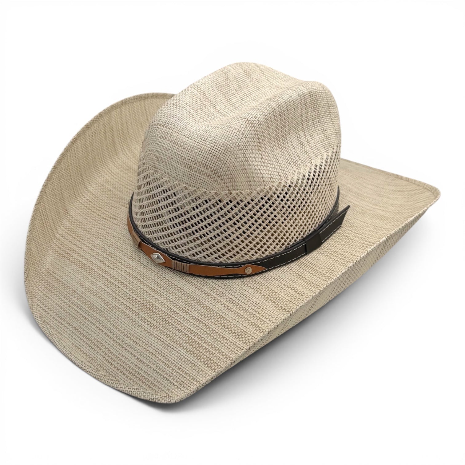 Bangora Chihuahua Cowboy Hat – Natural Straw with Studded Band
