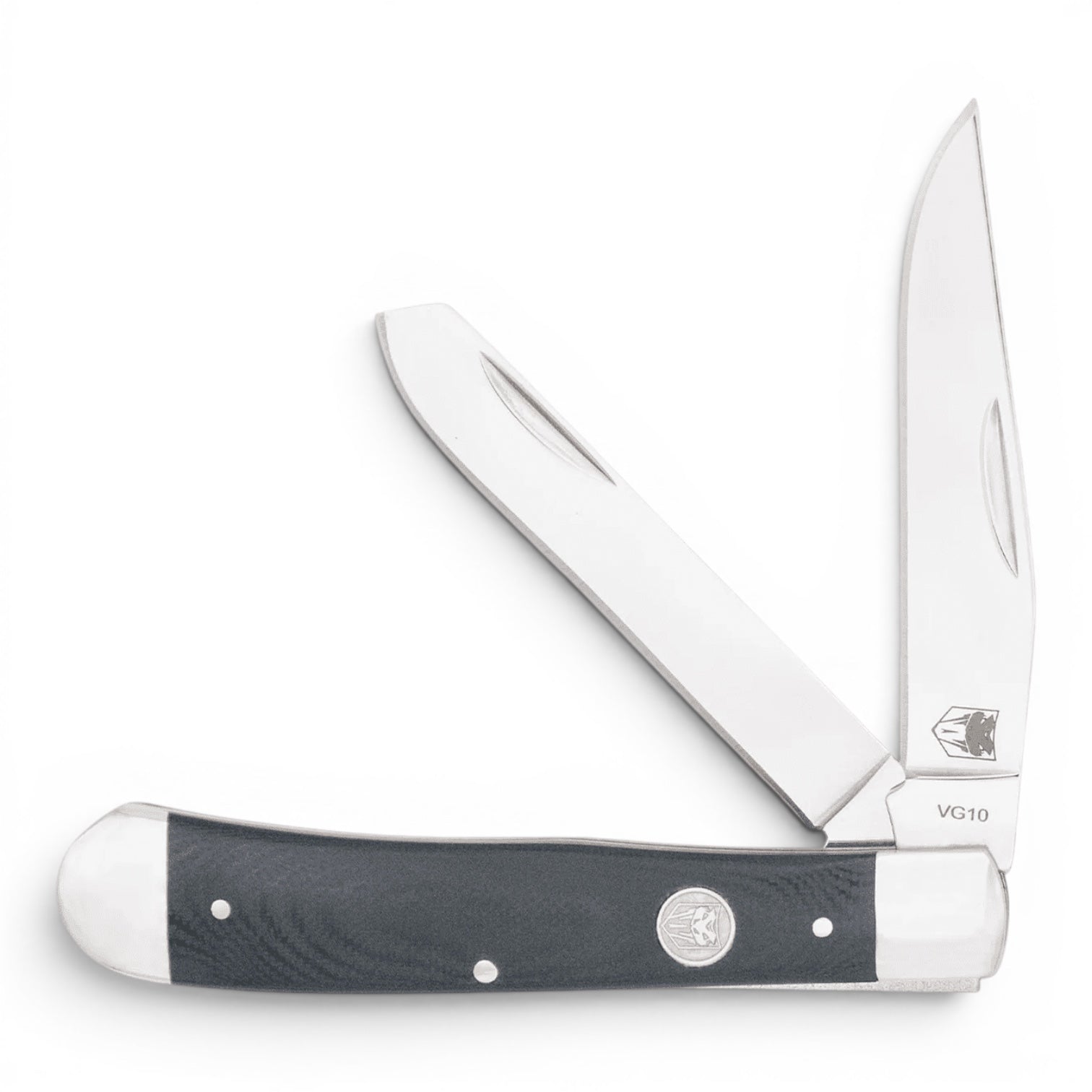 TRADITIONAL TWO BLADE TRAPPER G-10 BLACK HANDLE
