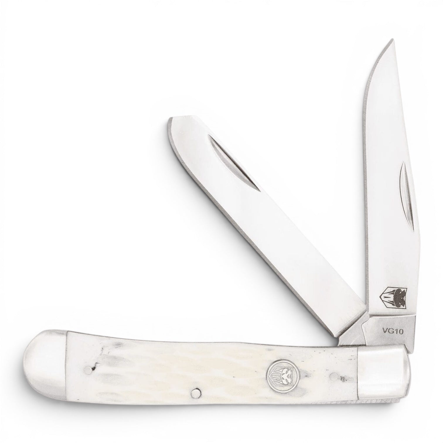 TRADITIONAL TWO BLADE TRAPPER BONE HANDLE
