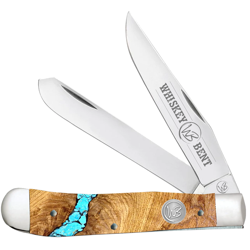 WHISKEY BENT TURQUOISE RIVER TRAPPER KNIVES