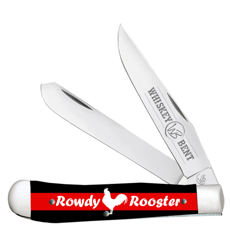 WHISKEY BENT ROWDY ROOSTER TRAPPER KNIVES