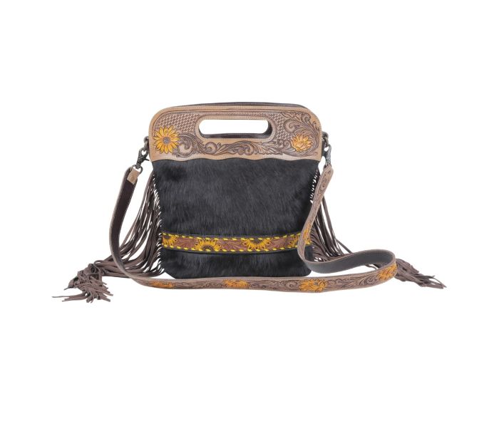 Black Velvet Hand Tooled Bag